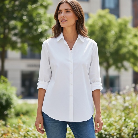 Brooks Brothers Tops - Brooks Brothers Classic Fit White No Iron Stretch Long Sleeve Shirt Size 16